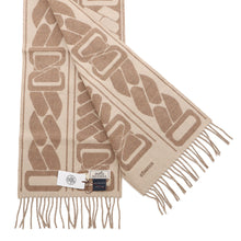 将图像加载到图库查看器中,HERMES Cashmere Scarf Clic Se Nue Marron Grasset / Craie Cashmere100%