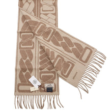 Load image into Gallery viewer, HERMES Cashmere Scarf "Clic-se-nue" Marron Grasset / Craie Cashmere100%