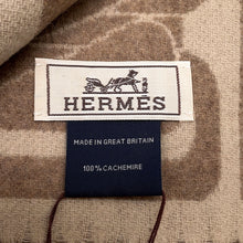 Load image into Gallery viewer, HERMES Cashmere Scarf "Clic-se-nue" Marron Grasset / Craie Cashmere100%