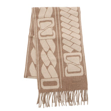 将图像加载到图库查看器中,HERMES Cashmere Scarf "Clic-se-nue" Marron Grasset/Craie Cashmere100%