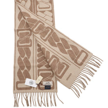 将图像加载到图库查看器中,HERMES Cashmere Scarf "Clic-se-nue" Marron Grasset/Craie Cashmere100%