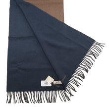 Load image into Gallery viewer, HERMES Cashmere Scarf "Rectoverso" Etoupe / Blue・Ardoise Cashmere100%