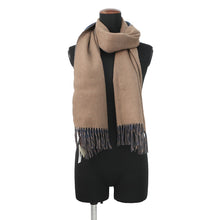 Load image into Gallery viewer, HERMES Cashmere Scarf "Rectoverso" Etoupe / Blue・Ardoise Cashmere100%