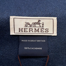 Load image into Gallery viewer, HERMES Cashmere Scarf "Rectoverso" Etoupe / Blue・Ardoise Cashmere100%