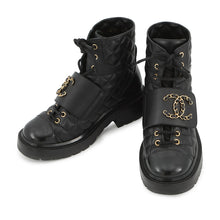 Load image into Gallery viewer, CHANEL CC Logo Short Boots BlackG39516 Leather Size 35