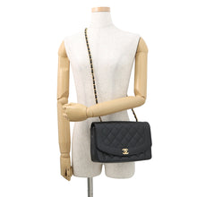 Load image into Gallery viewer, CHANEL Matelasse Diana Single Flap Chainshoulder Bag BlackA01165 Caviar Leather Size 25