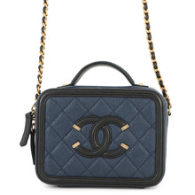 Load image into Gallery viewer, CHANEL CC Figley Shoulder Navy/BlackA93343 Caviar Leather