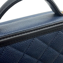 Load image into Gallery viewer, CHANEL CC Figley Shoulder Navy/BlackA93343 Caviar Leather