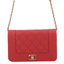 Load image into Gallery viewer, CHANEL Mademoiselle Chain Wallet RedA80972 Caviar Leather