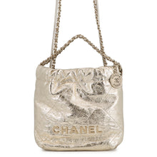 Load image into Gallery viewer, CHANEL CHANEL22 ChainShoulder Bag GoldAS3980 Metallic Calf LeatherLeather Size Mini