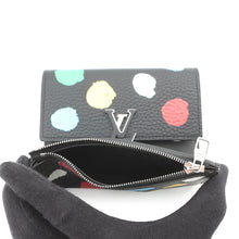 Load image into Gallery viewer, LOUIS VUITTON LV × YK Portefeuille Capucine Compact Noir/MulticolorM81963 Taurillon Leather/Painted Dot