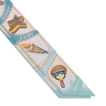 Load image into Gallery viewer, HERMES Twilly FUNNY ICE CREAM Aqua/Orange/JauneH064109S Silk 100%