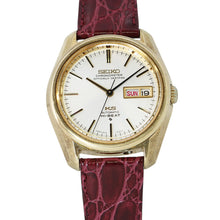将图像加载到图库查看器中,SEIKO King SEIKO Day-Date W36mm Gold Leather Cap Silver Dial5626-7040