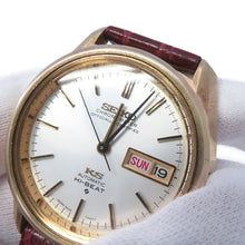 将图像加载到图库查看器中,SEIKO King SEIKO Day-Date W36mm Gold Leather Cap Silver Dial5626-7040