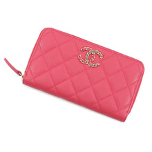 Load image into Gallery viewer, CHANEL CHANEL19 Matelasse Small Zip Wallet Pink Caviar Leather
