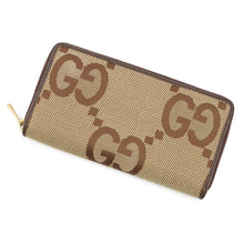 将图像加载到图库查看器中,GUCCI Jumbo GG Zip Around Long Cloth Beige699316 Jumbo GG Canvas