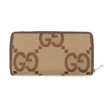将图像加载到图库查看器中,GUCCI Jumbo GG Zip Around Long Cloth Beige699316 Jumbo GG Canvas