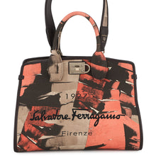 将图像加载到图库查看器中,Ferragamo Studio Logo 2-Way Tote Bag Pink/Brown/Beige212289 Canvas