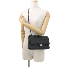 Load image into Gallery viewer, CHANEL Matelasse Double Flap ChainShoulder Bag BlackA01112 Caviar Leather Size 25