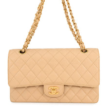 Load image into Gallery viewer, CHANEL Matelasse Double Flap ChainShoulder Bag BeigeA01112 Caviar Leather Size 25