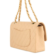 将图像加载到图库查看器中,CHANEL Matelasse Double Flap ChainShoulder Bag BeigeA01112 Caviar Leather Size 25