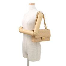 将图像加载到图库查看器中,CHANEL Matelasse Double Flap ChainShoulder Bag BeigeA01112 Caviar Leather Size 25