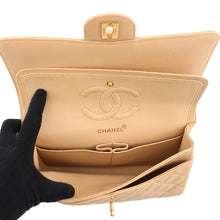 Load image into Gallery viewer, CHANEL Matelasse Double Flap ChainShoulder Bag BeigeA01112 Caviar Leather Size 25