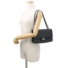 Load image into Gallery viewer, CHANEL Matelasse Double Flap ChainShoulder Bag BlackA01112 Caviar Leather Size 25
