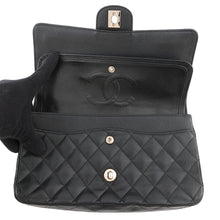 Load image into Gallery viewer, CHANEL Matelasse Double Flap ChainShoulder Bag BlackA01112 Caviar Leather Size 25