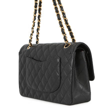Load image into Gallery viewer, CHANEL Matelasse Double Flap ChainShoulder Bag BlackA01112 Caviar Leather Size 25