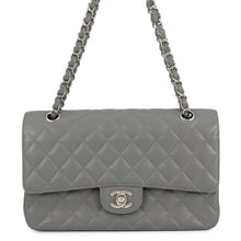Load image into Gallery viewer, CHANEL Matelasse Double Flap ChainShoulder Bag GrayA01112 Caviar Leather Size 25