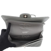 Load image into Gallery viewer, CHANEL Matelasse Double Flap ChainShoulder Bag GrayA01112 Caviar Leather Size 25