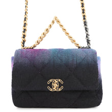 将图像加载到图库查看器中,CHANEL CHANEL19 ChainShoulder Bag Black/PurpleAS1160 Tweed