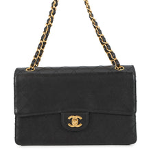 Load image into Gallery viewer, CHANEL Matelasse Single Flap ChainShoulder Bag Black Caviar Leather Size 25