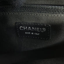 Load image into Gallery viewer, CHANEL Chocolate Bar ChainShoulder Bag Blue/Black Satin
