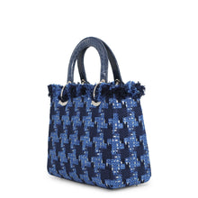 Load image into Gallery viewer, Dior Lady Dior Handbags BlueM0550PTGC Tweed Leather Size Medium