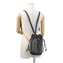 Load image into Gallery viewer, Dior Oblique Backpack Navy/BeigeM3350UTZQ Canvas Leather Size Small