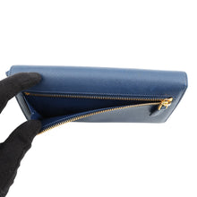 Load image into Gallery viewer, PRADA triangle logo long wallet Blue1MH132 Saffiano LeatherLeather