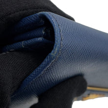 Load image into Gallery viewer, PRADA triangle logo long wallet Blue1MH132 Saffiano LeatherLeather