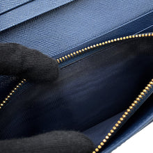 Load image into Gallery viewer, PRADA triangle logo long wallet Blue1MH132 Saffiano LeatherLeather