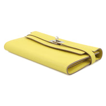 Load image into Gallery viewer, HERMES Kelly wallet long Lime Chevre Myzore Goatskin