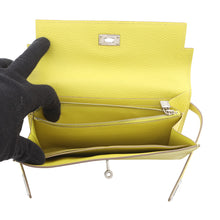 Load image into Gallery viewer, HERMES Kelly wallet long Lime Chevre Myzore Goatskin
