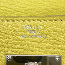 Load image into Gallery viewer, HERMES Kelly wallet long Lime Chevre Myzore Goatskin
