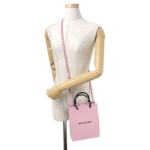 将图像加载到图库查看器中,BALENCIAGA Shopping tote Pink/Black757776 Leather Size Large