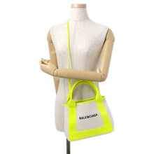 将图像加载到图库查看器中,BALENCIAGA Navy Kabas Yellow/Beige/Black390346 Canvas Size XS