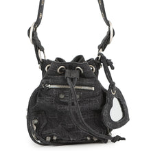 Load image into Gallery viewer, BALENCIAGA Le Cagoule Shoulder Bag Black702431 Denim Size XS