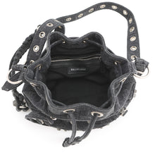 Load image into Gallery viewer, BALENCIAGA Le Cagoule Shoulder Bag Black702431 Denim Size XS