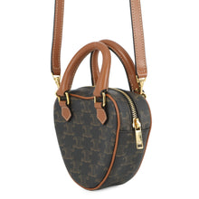 将图像加载到图库查看器中,CELINE Triomphe Heart Shoulder Bag Tan198222 PVC Leather