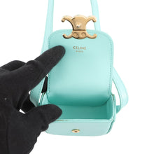 Load image into Gallery viewer, CELINE Triomphe AirPodsCase Shoulder Bag Blue10L013DPV Shiny Calf Leather Size Mini