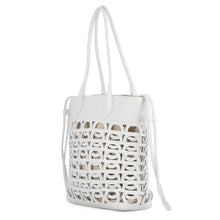将图像加载到图库查看器中,Ferragamo Gancini Tote Bag Optical White21A012 Calf Leather Size Medium
